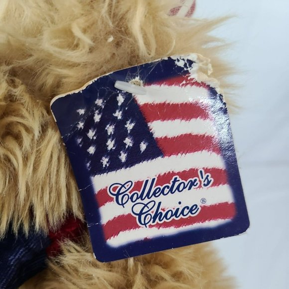 Dan Dee Americana Teddy Bear Boy Plush Brown 11" w Bow USA Patriotic 4th July - Picture 4 of 6